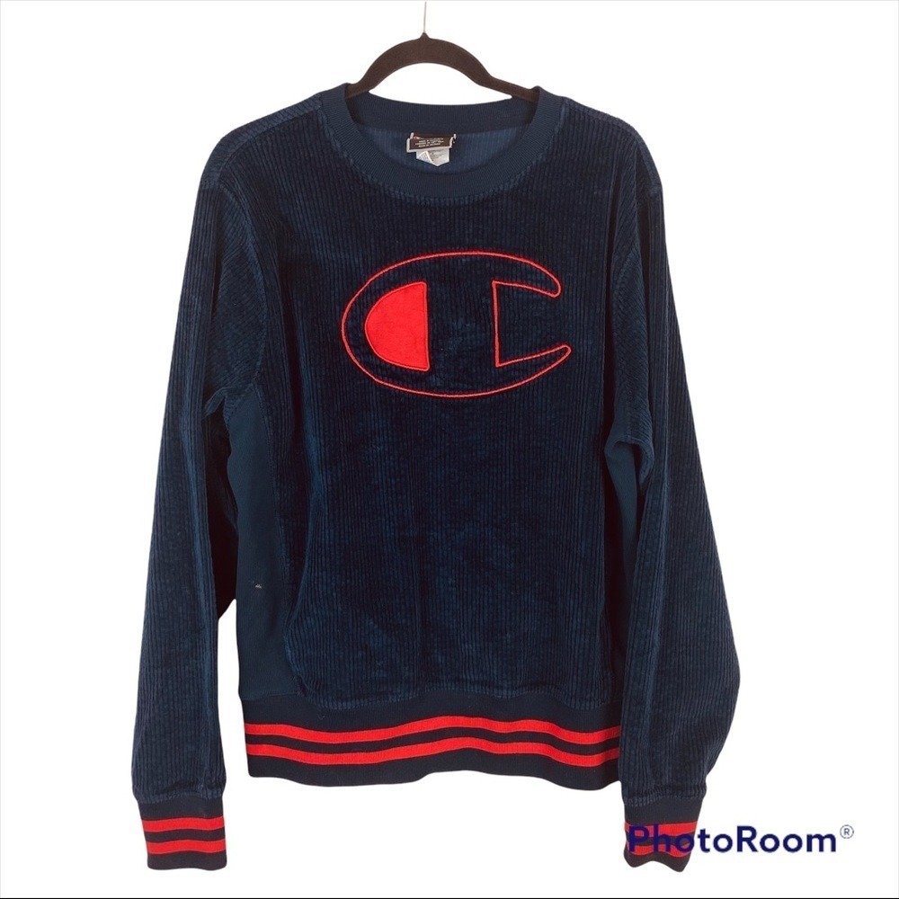 Champion Corduroy‎ Long Sleeve Crew Neck Sweatshirt Size Medium